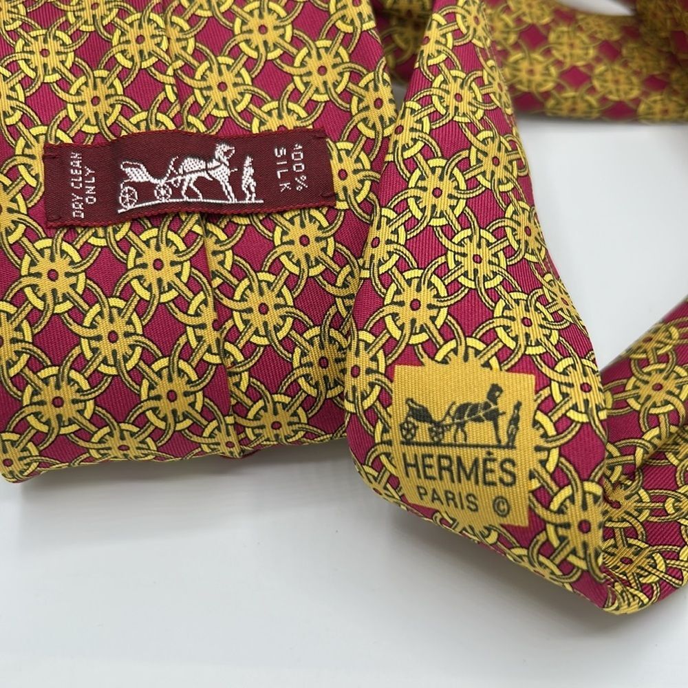 Vintage Hermes 100% Silk Tie 801 MA - Picture 3 of 5